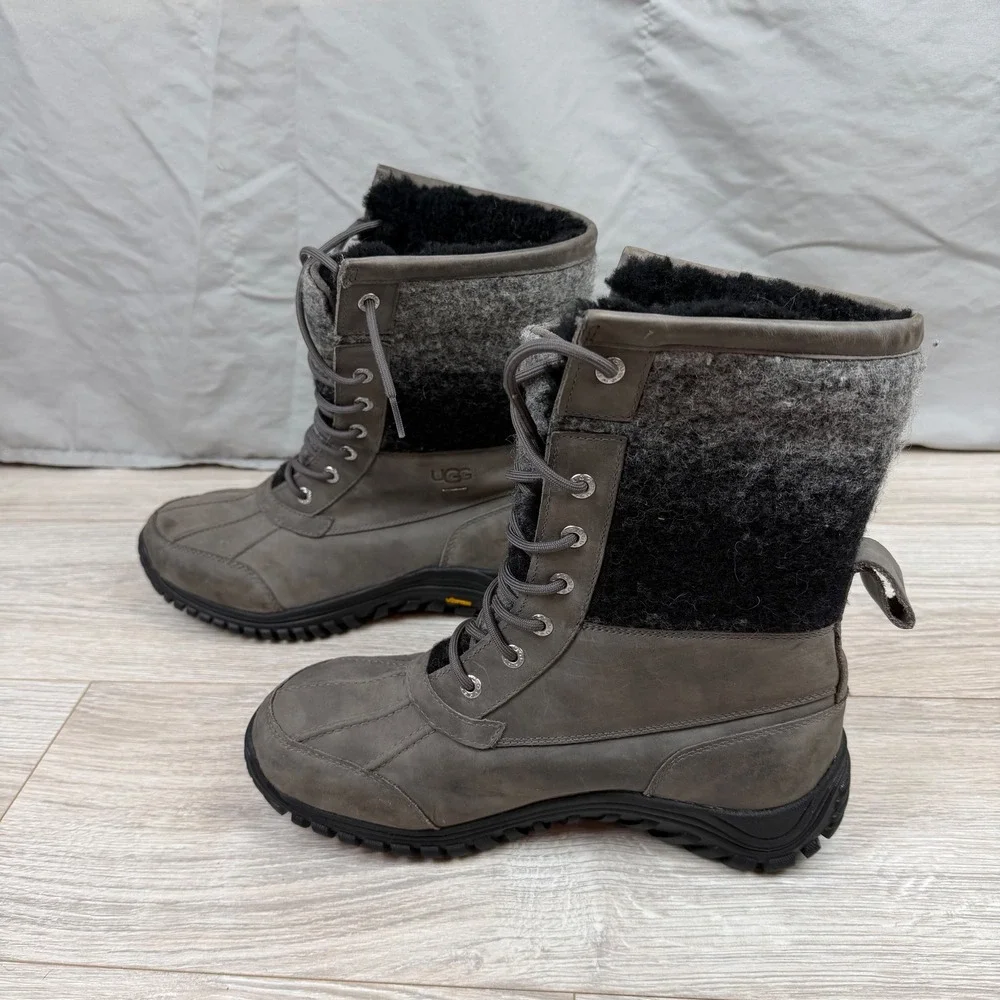 UGG Adirondack II Winter Boots Gray 1014387 Waterproof Sz 11‎ Wool Fur Lined